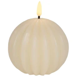 Bougie led boule ivoire h12cm