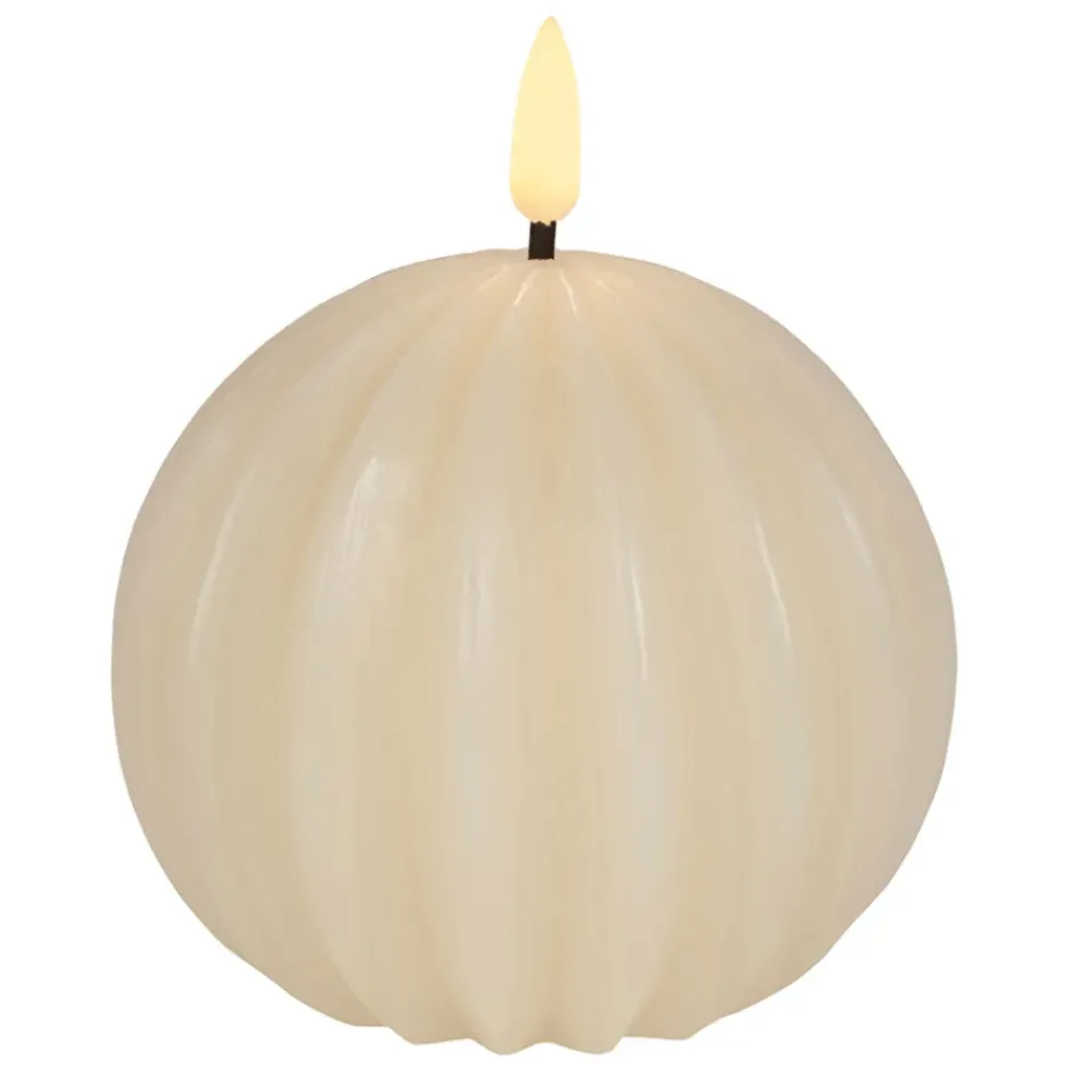 Bougie led boule ivoire h12cm