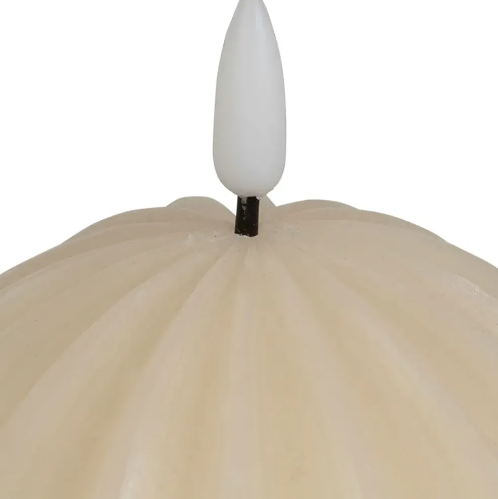 Bougie led boule ivoire h12cm