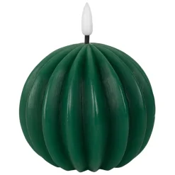 Bougie led boule vert sapin h12cm