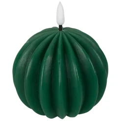 Bougie led boule vert sapin h12cm