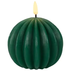 Bougie led boule vert sapin h12cm