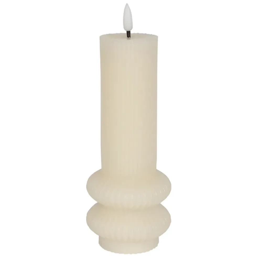 Bougie led pilier ivoire h21cm