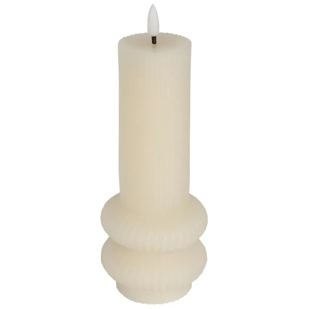 Bougie led pilier ivoire h21cm