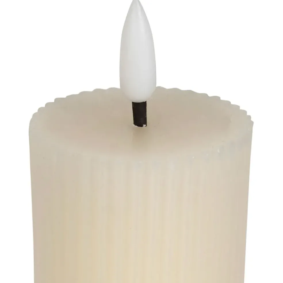 Bougie led pilier ivoire h21cm