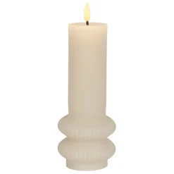 Bougie led pilier ivoire h21cm