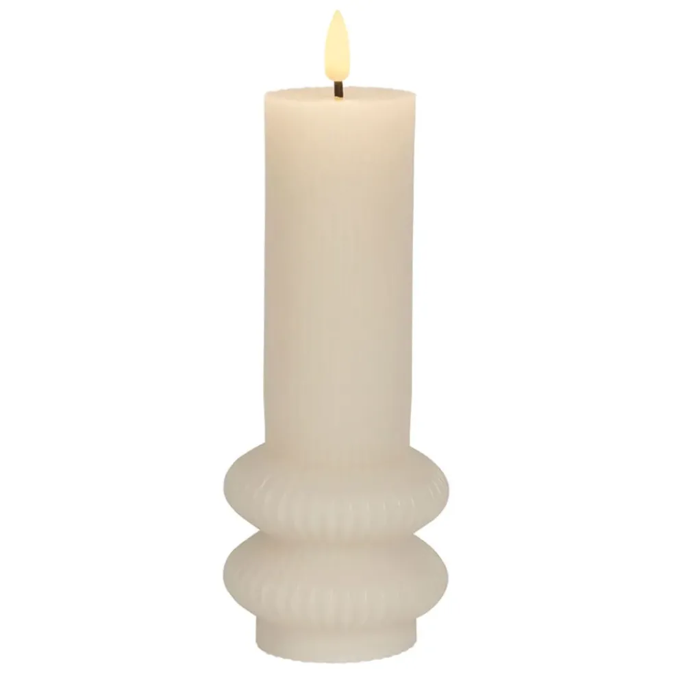 Bougie led pilier ivoire h21cm