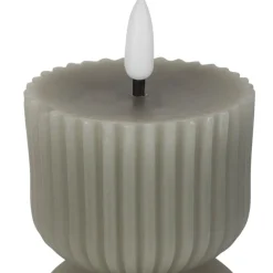 Bougie led pilier sauge h24.5cm