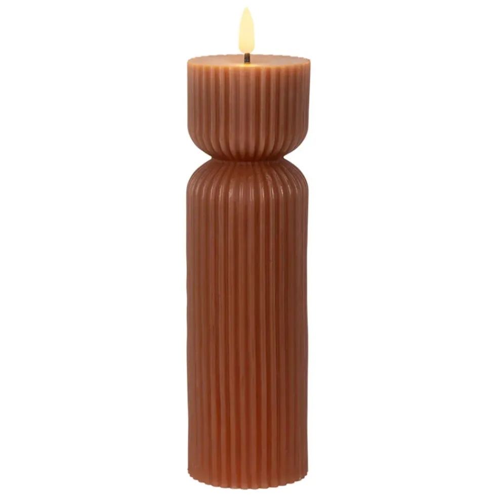 Bougie led pilier terracotta h24.5cm