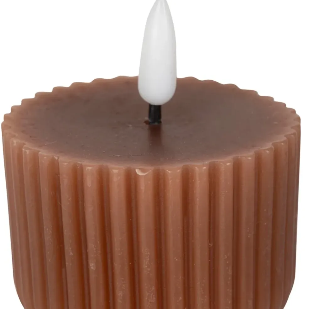 Bougie led pilier terracotta h24.5cm