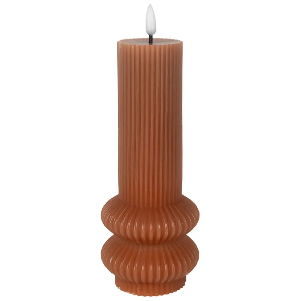 Bougie led pilier terracotta h21cm