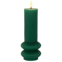 Bougie led pilier vert sapin h21cm