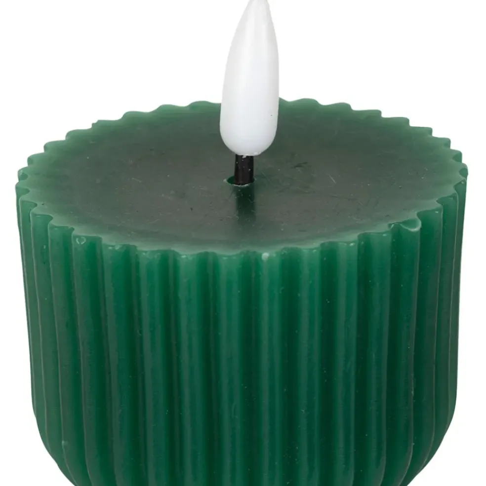 Bougie led pilier vert sapin h24.5cm