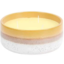 Bougie parfumée citronnelle pot en céramique jaune