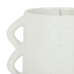 Bougie senteur flora en grès blanc cassé