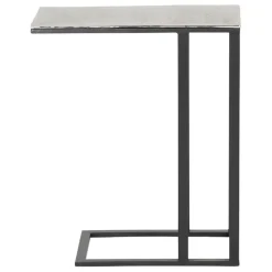 Bout de canape en aluminium et fer argenté - Felia