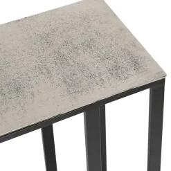 Bout de canape en aluminium et fer argenté - Felia