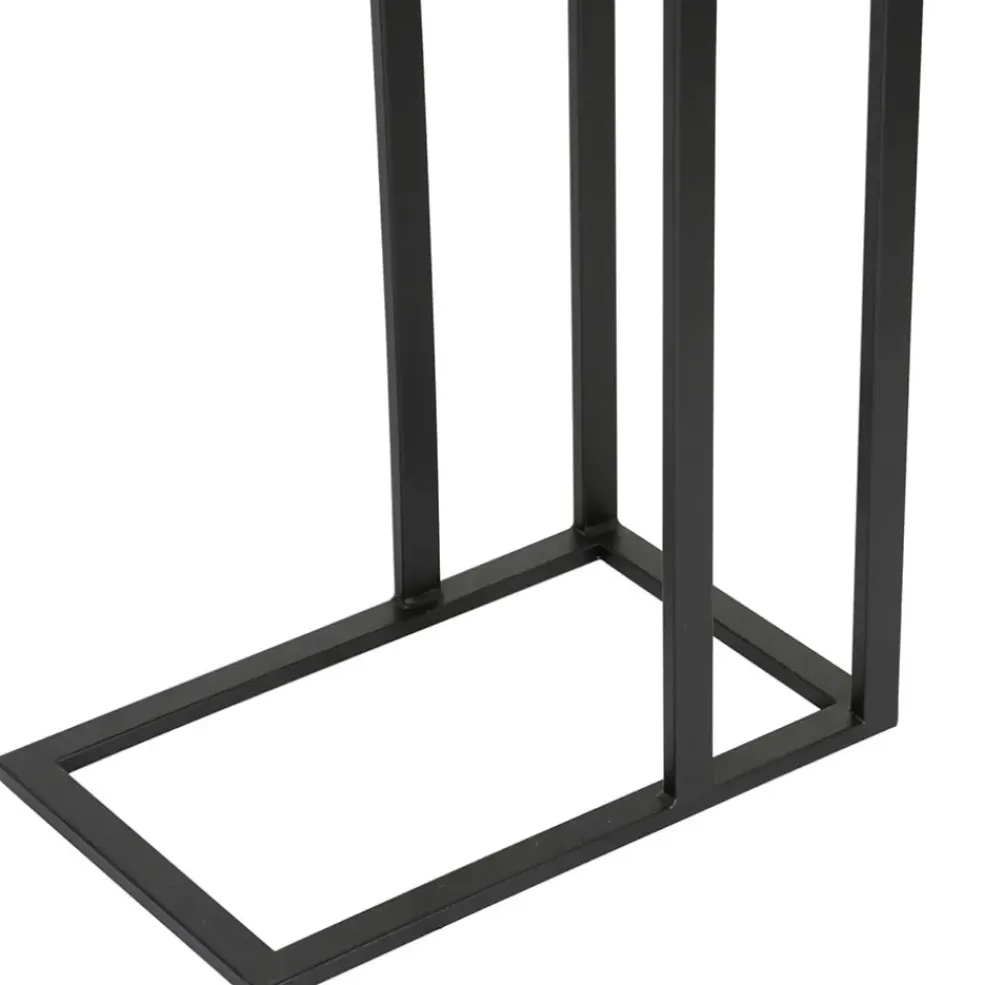 Bout de canape en aluminium et fer argenté - Felia