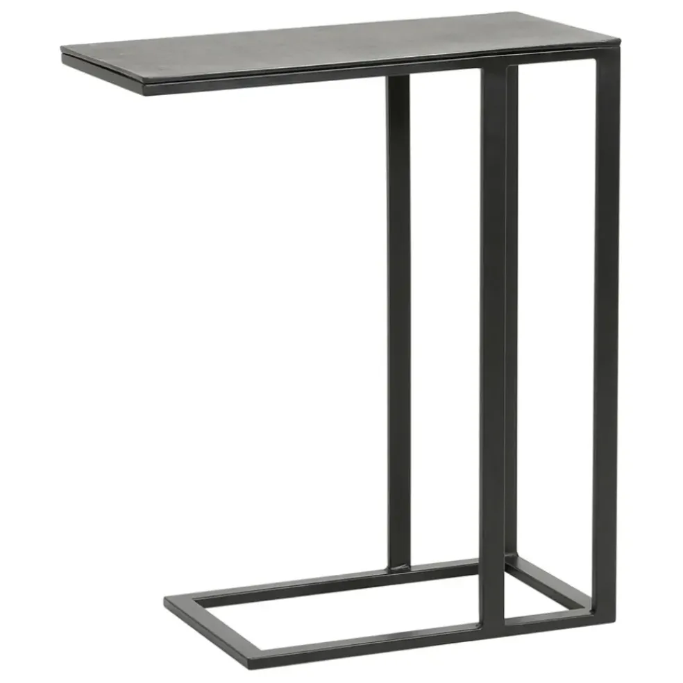 Bout de canape en aluminium et fer noir - Felia