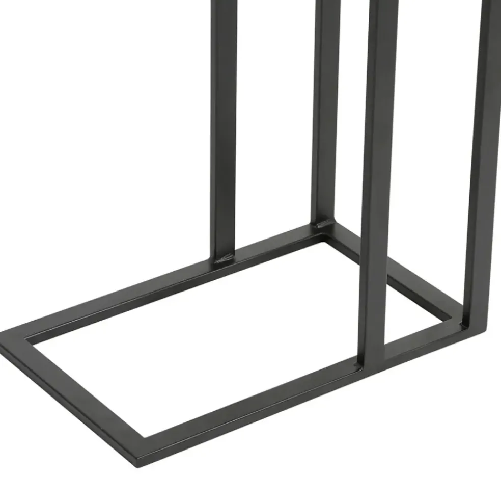 Bout de canape en aluminium et fer noir - Felia