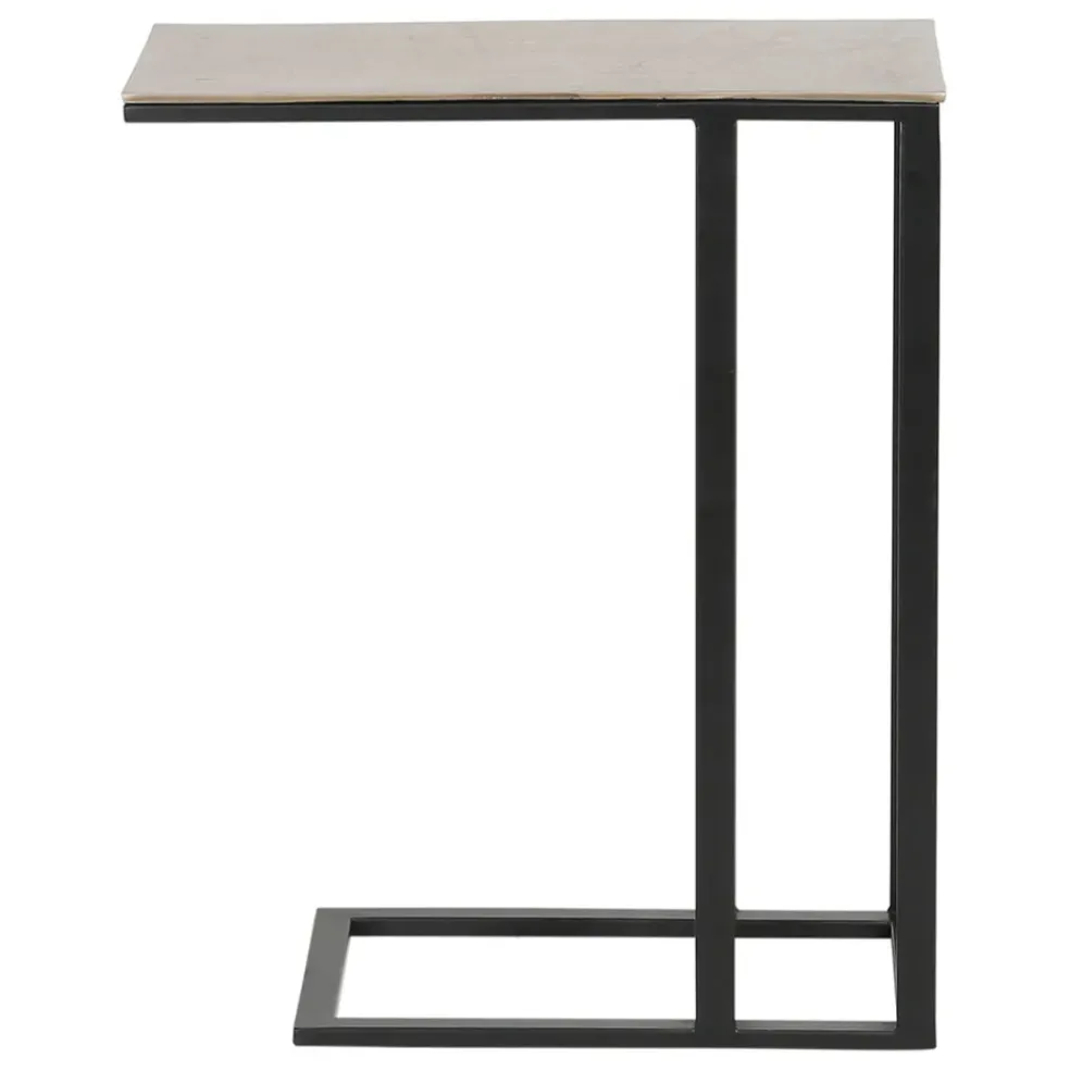 Bout de canape en aluminium et fer doré et noir - Felia
