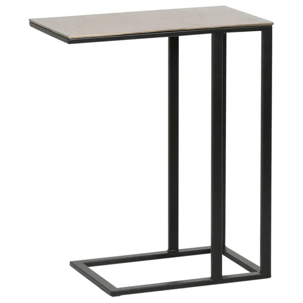 Bout de canape en aluminium et fer doré et noir - Felia