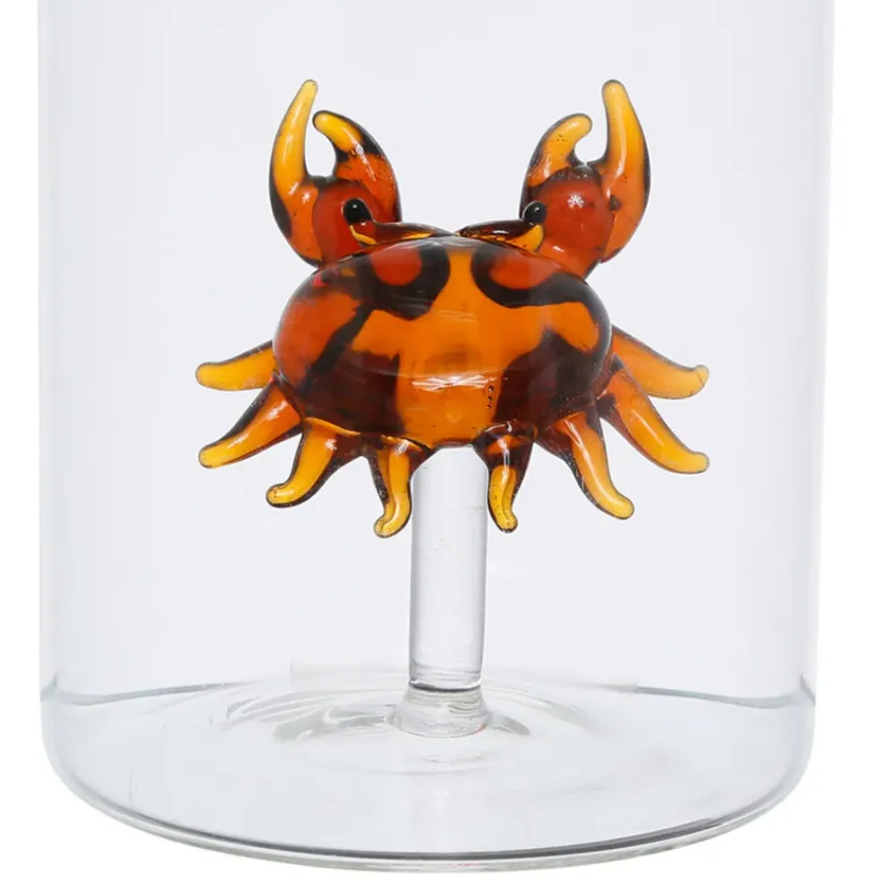 Bouteille crabe en verre borosilicate 1.5l - Océan
