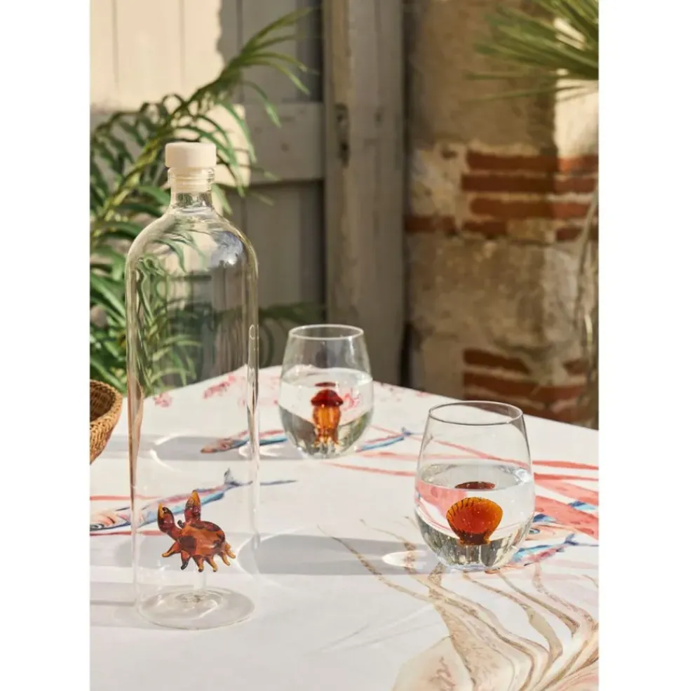Bouteille crabe en verre borosilicate 1.5l - Océan