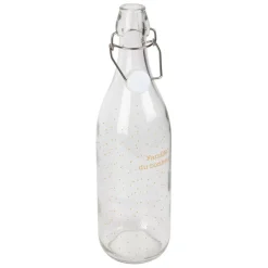 Bouteille en verre avec détails doré 1l - Famille
