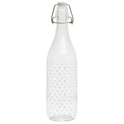 Bouteille en verre coeur multicolore 90cl -famille