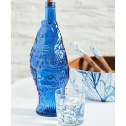 Bouteille Poisson bleu 1.1l en verre recyclé