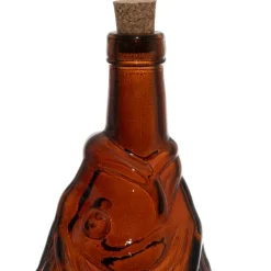 Bouteille Poisson en verre recyclé sablé ambre 1.1L