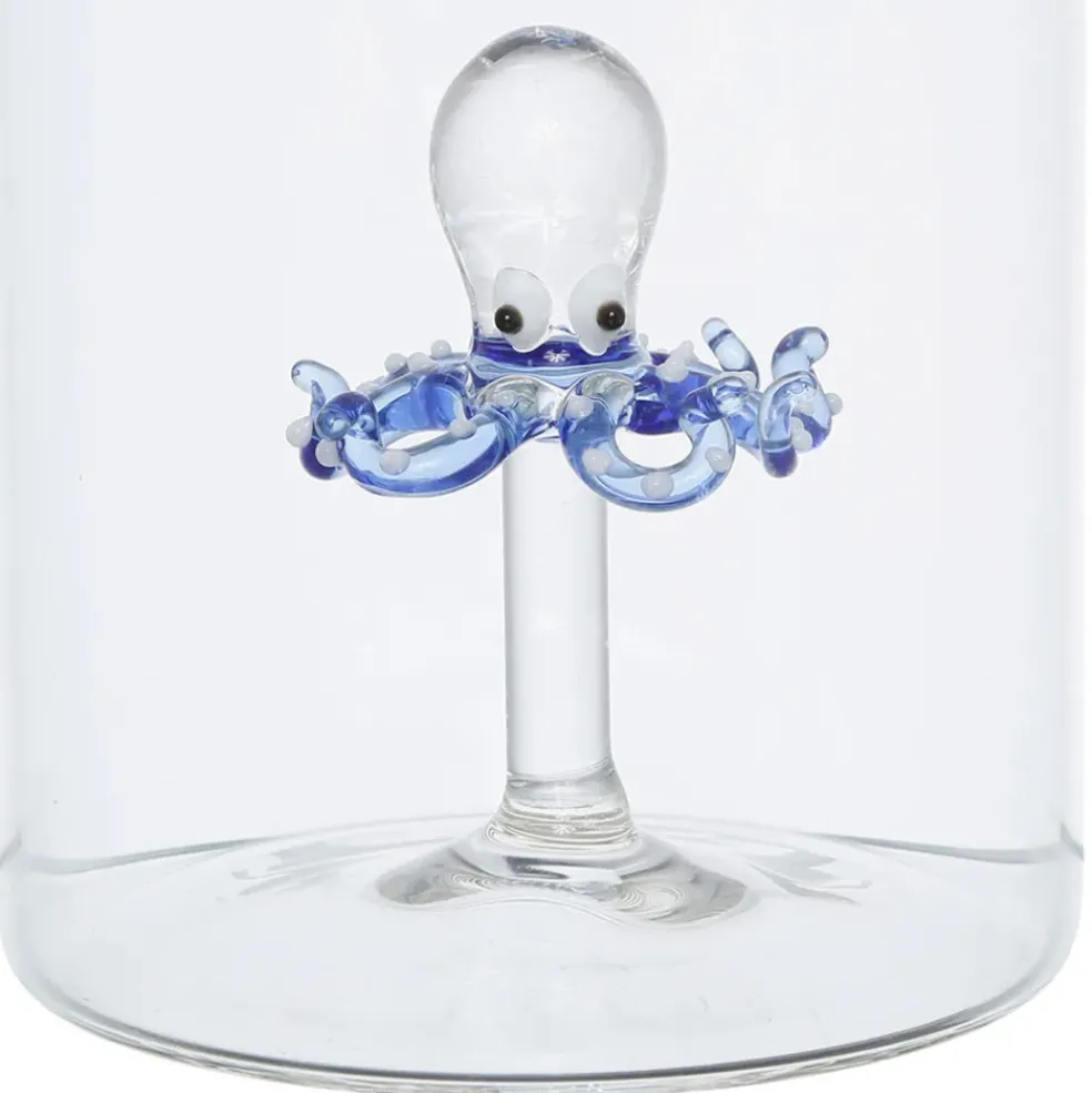 Bouteille poulpe en verre borosilicate 1.5L - Océan