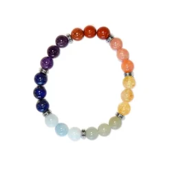 Bracelet 7 chakras mix perles rondes 8mm
