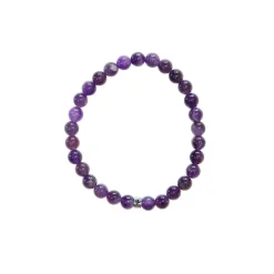 Bracelet améthyste perles rondes 6mm