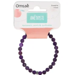 Bracelet améthyste perles rondes 6mm