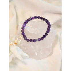 Bracelet améthyste perles rondes 6mm