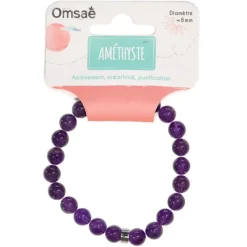 Bracelet améthyste perles rondes 8mm