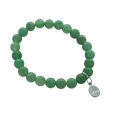 Bracelet aventurine verte perles rondes 8mm et chance