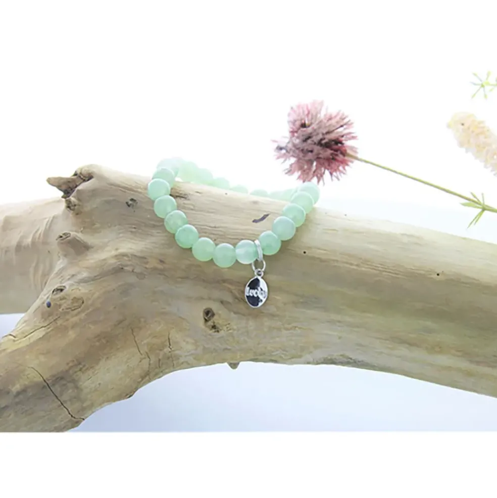 Bracelet aventurine verte perles rondes 8mm et chance