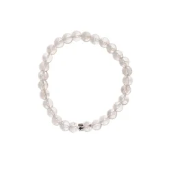 Bracelet cristal de roche perles rondes 6mm