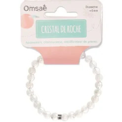 Bracelet cristal de roche perles rondes 6mm