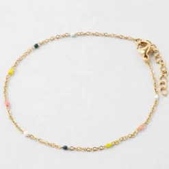 Bracelet en acier inoxydable multicolore l16.5cm