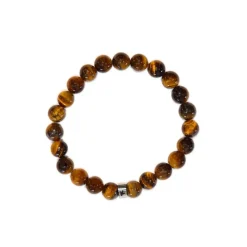 Bracelet œil de tigre perles rondes 8mm