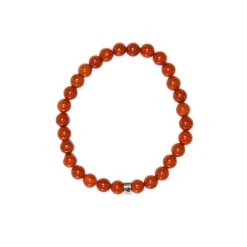 Bracelet jaspe rouge perles rondes 6mm