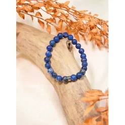 Bracelet lapis lazuli perles rondes 8mm