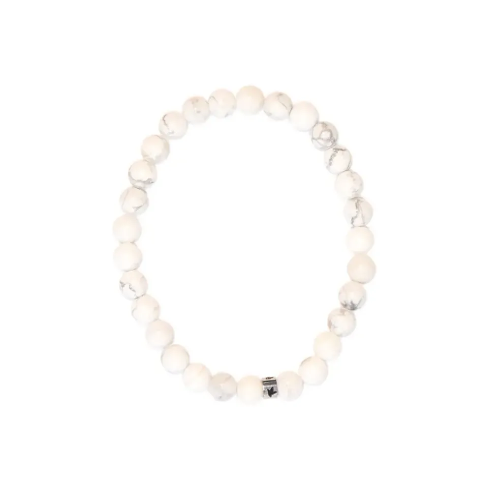 Bracelet magnésite perles rondes 6mm