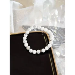 Bracelet magnésite perles rondes 8mm