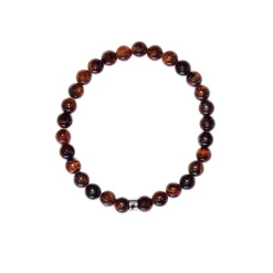 Bracelet oeil de taureau perles rondes 6mm