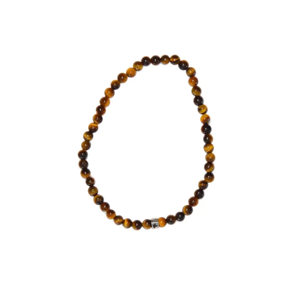 Bracelet oeil de tigre perles rondes 4mm